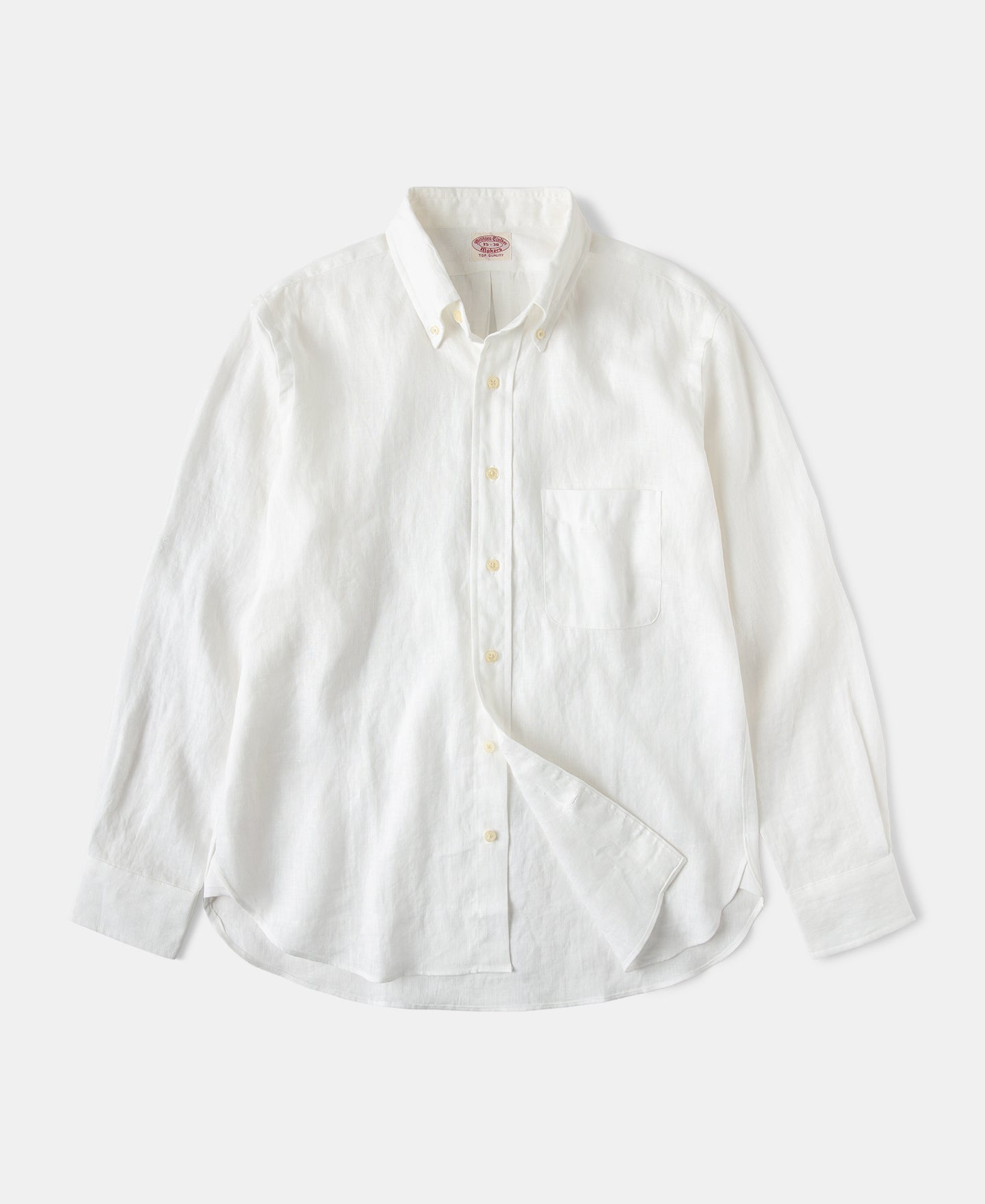 Lot 225 Long Sleeve Linen Button-Down Shirt - White