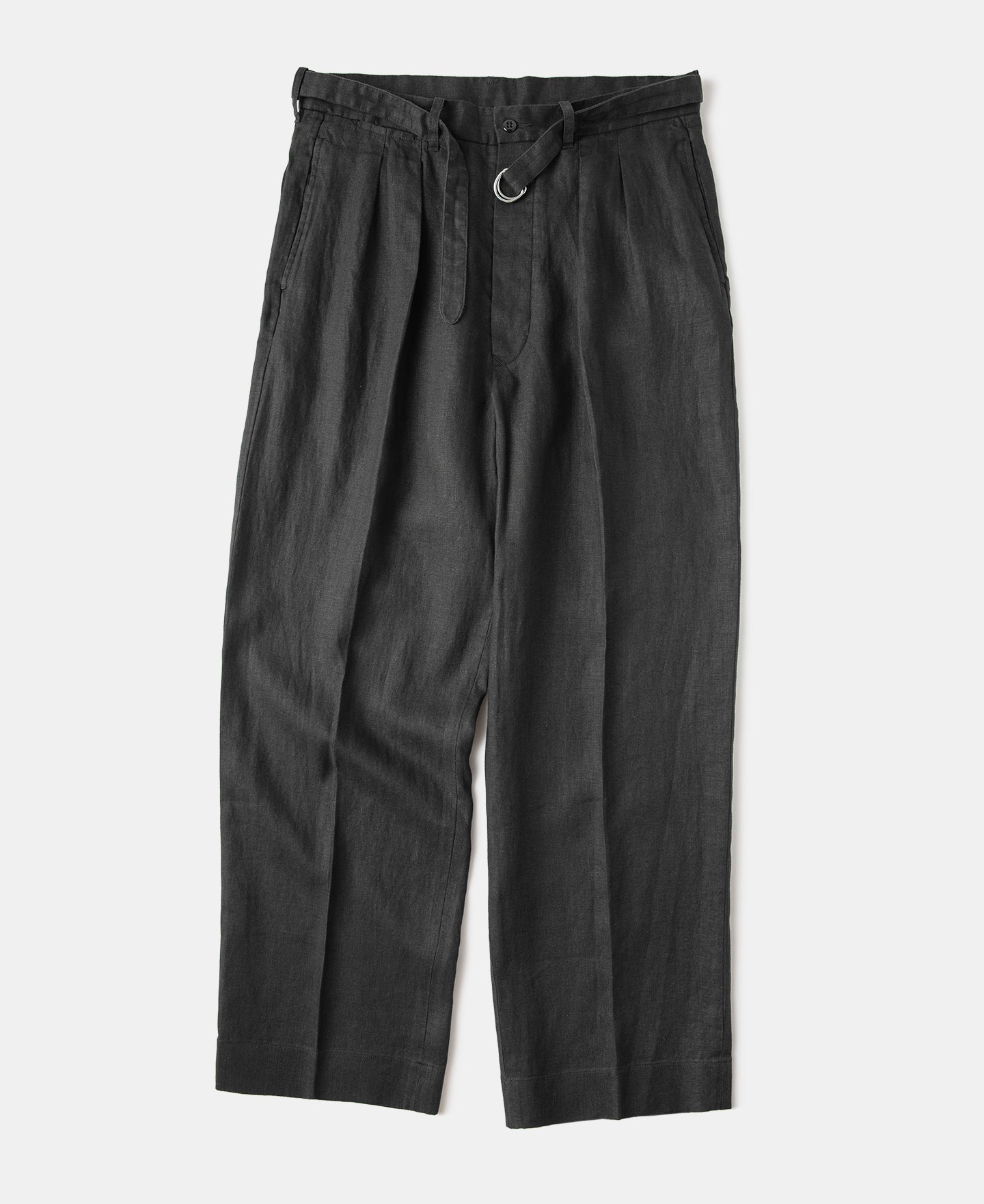 Lot 845 Linen Double Pleated Trousers - Black