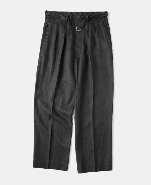Lot 845 Linen Double Pleated Trousers - Black