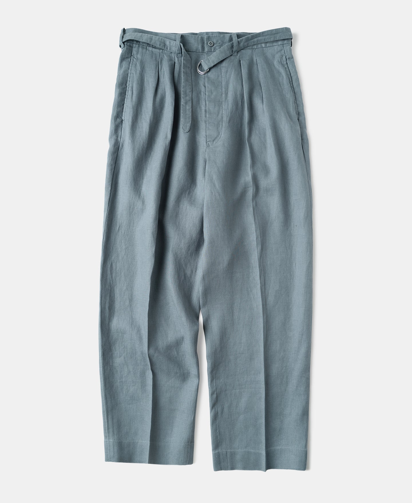 Lot 845 Linen Double Pleated Trousers - Gray Blue
