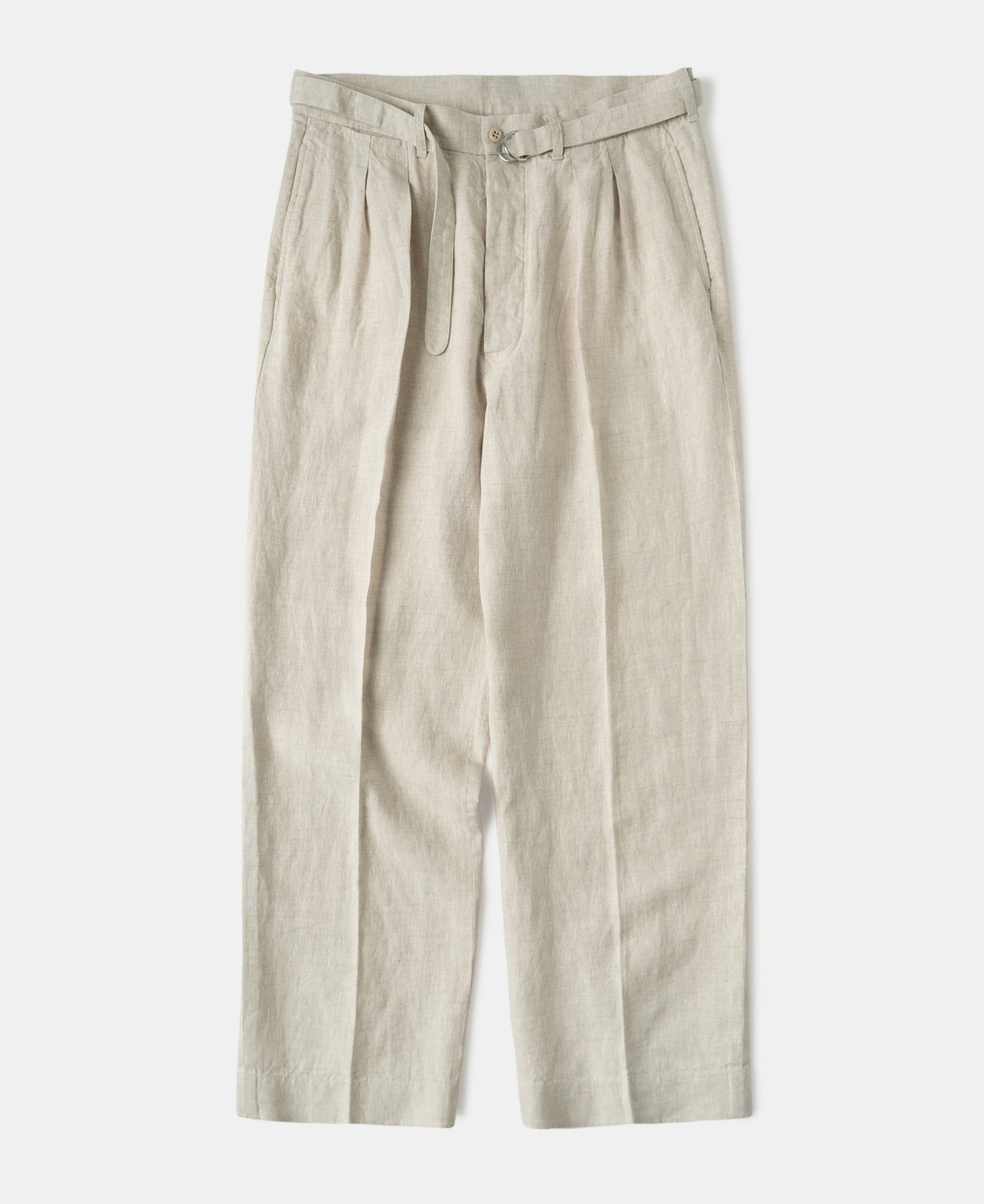 Lot 845 Linen Double Pleated Trousers - Natural