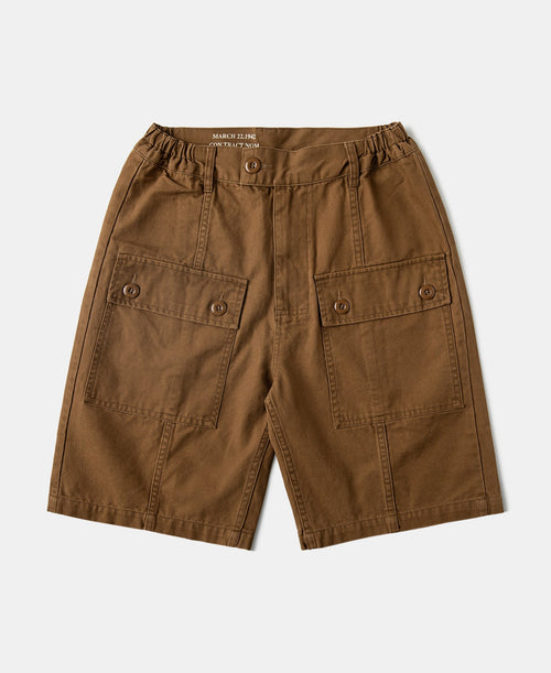 M-42 Canvas Cargo Shorts - Dark Khaki