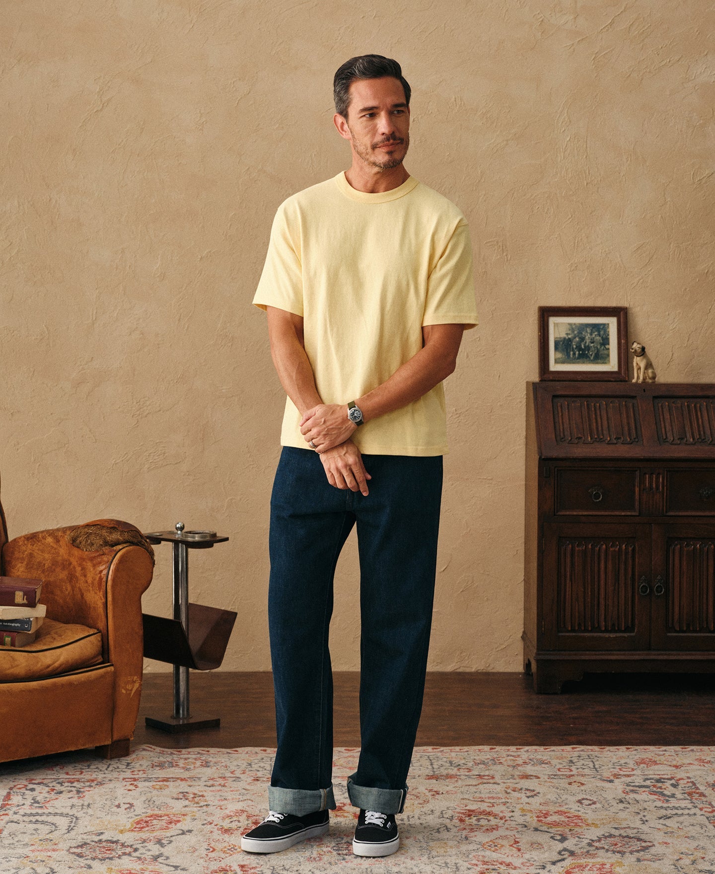 1990s Heavyweight Cotton Jersey Boxy T-Shirt - Yellow
