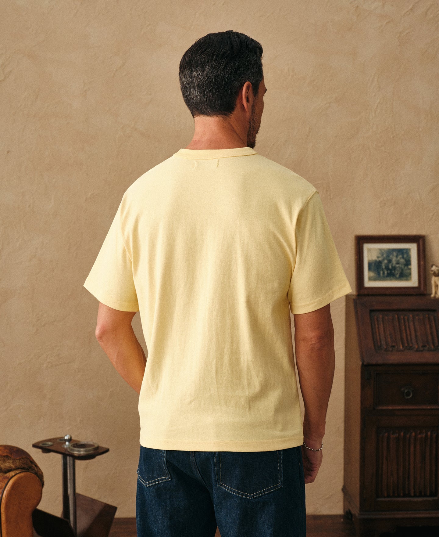 1990s Heavyweight Cotton Jersey Boxy T-Shirt - Yellow