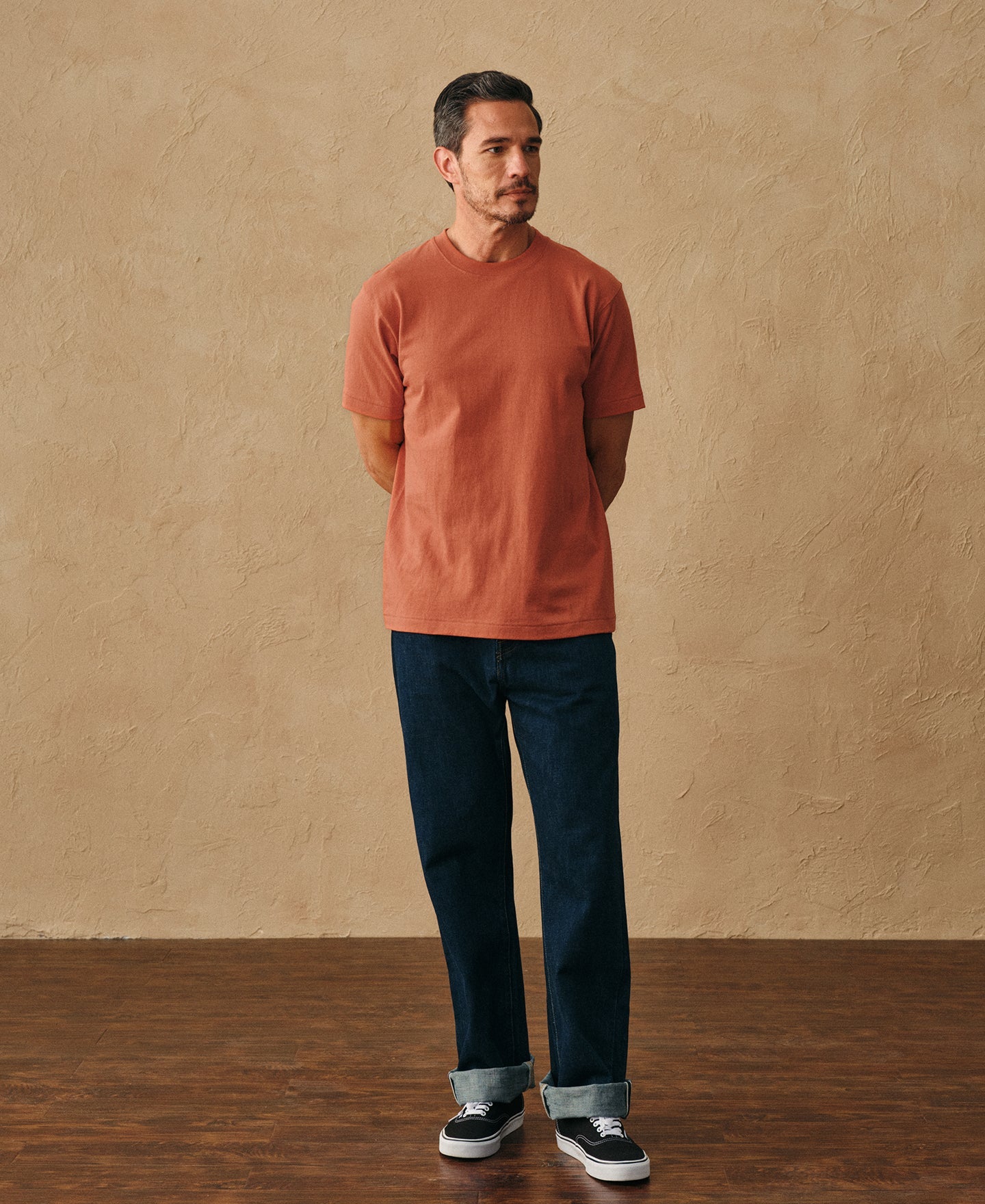 Regular Fit Heavyweight Tubular Jersey T-Shirt - Orange