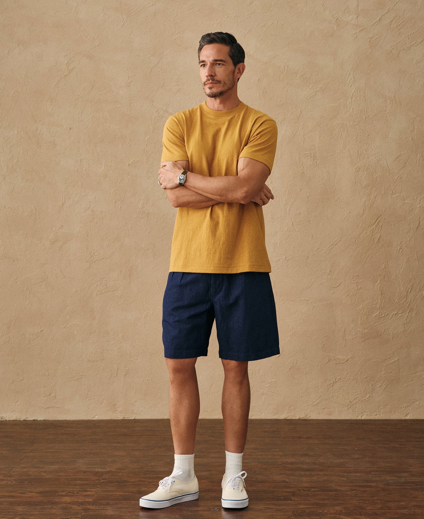Regular Fit Heavyweight Tubular Jersey T-Shirt - Mustard