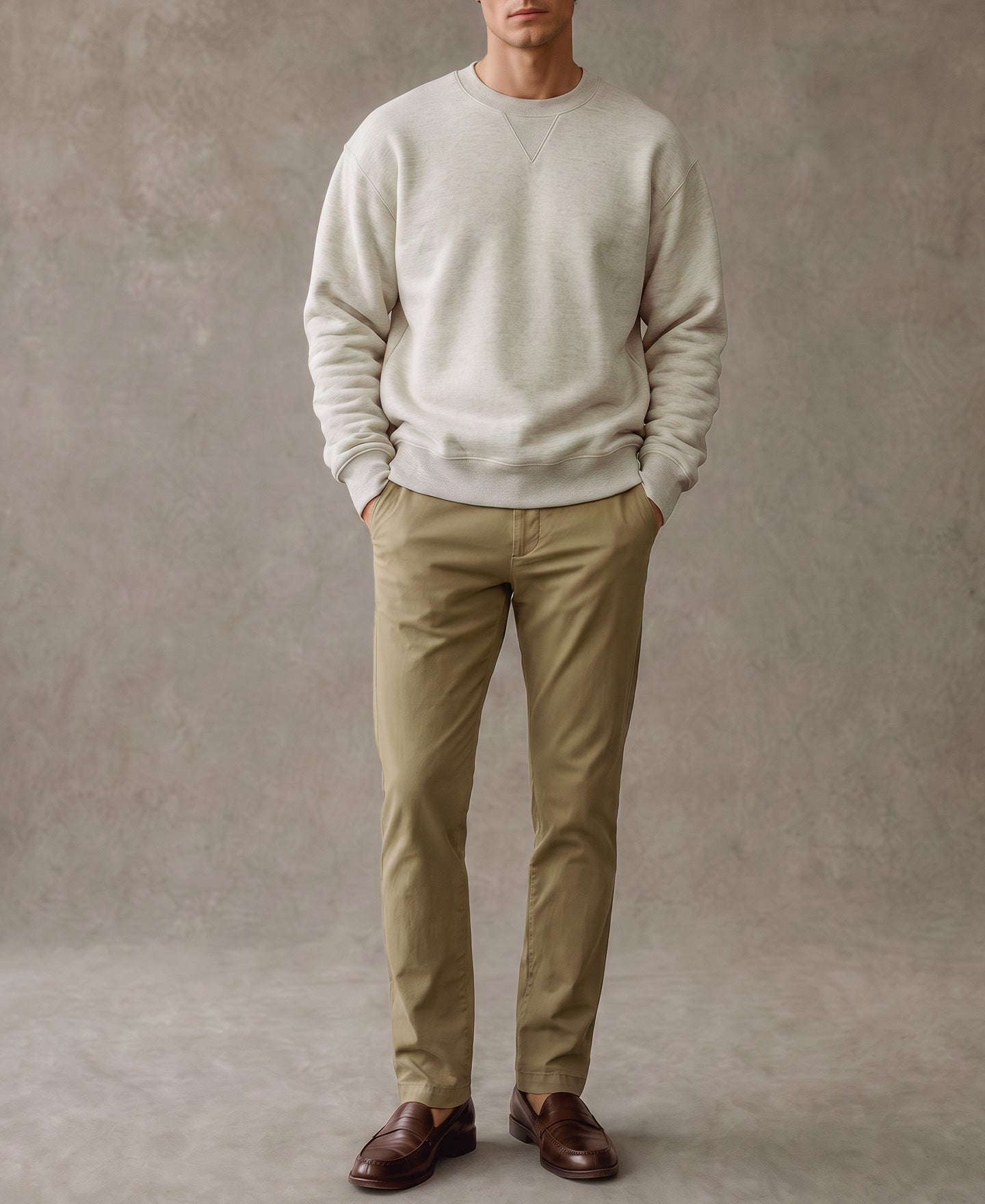 Heavyweight Double V-Gusset Tubular Sweatshirt - Apricot