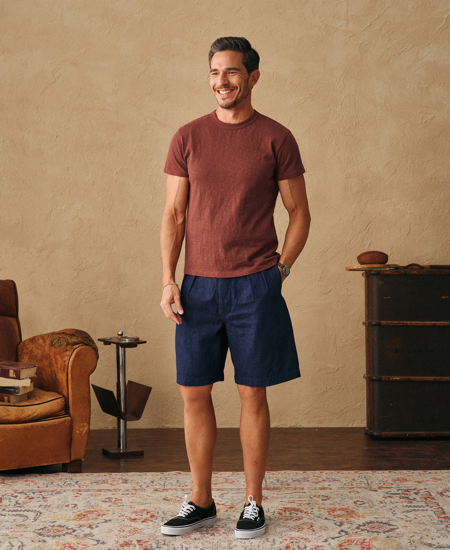 Vintage Slub Cotton Cap Sleeve T-Shirt - Clay