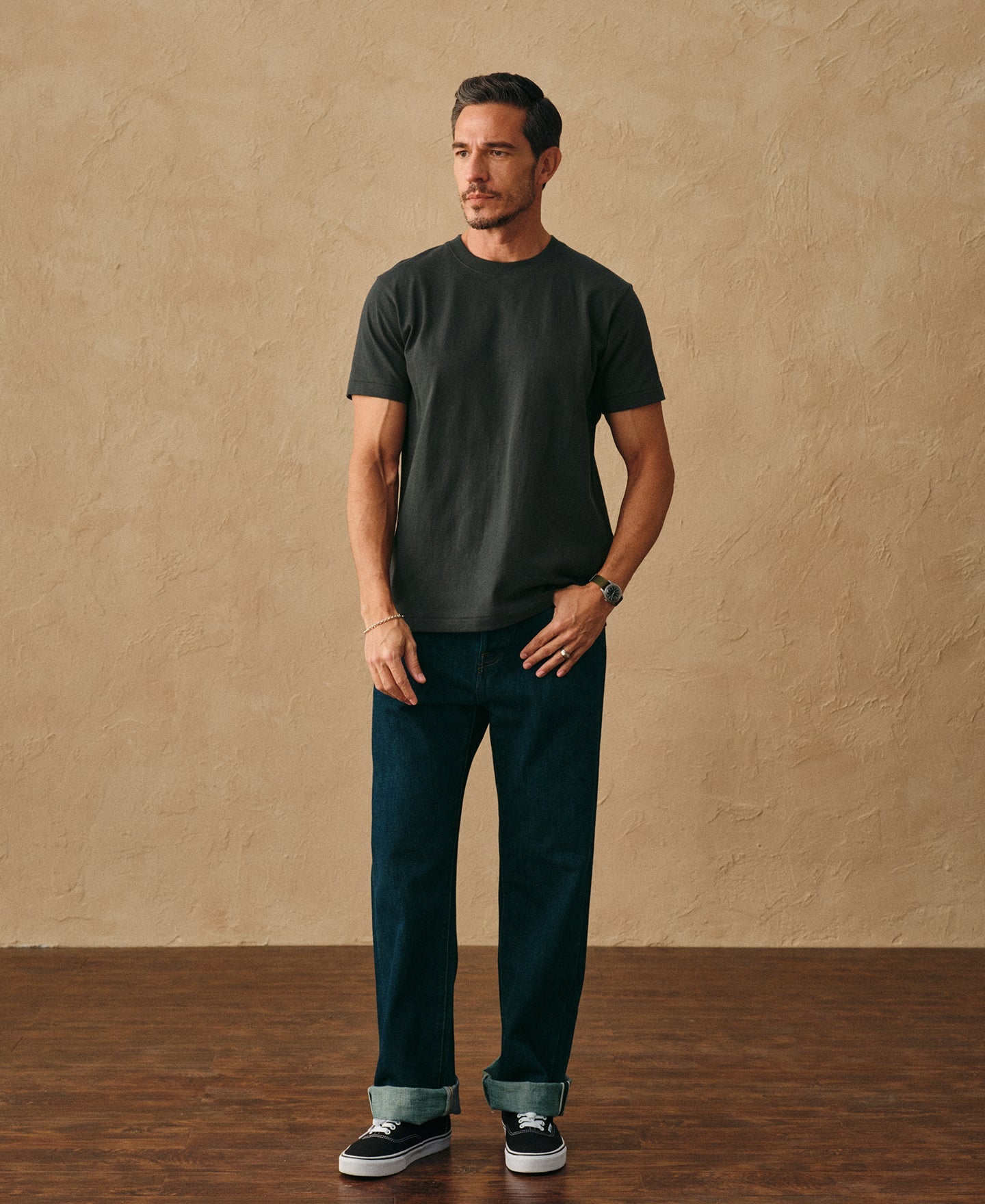 Regular Fit Heavyweight Tubular Jersey T-Shirt - Vintage Black