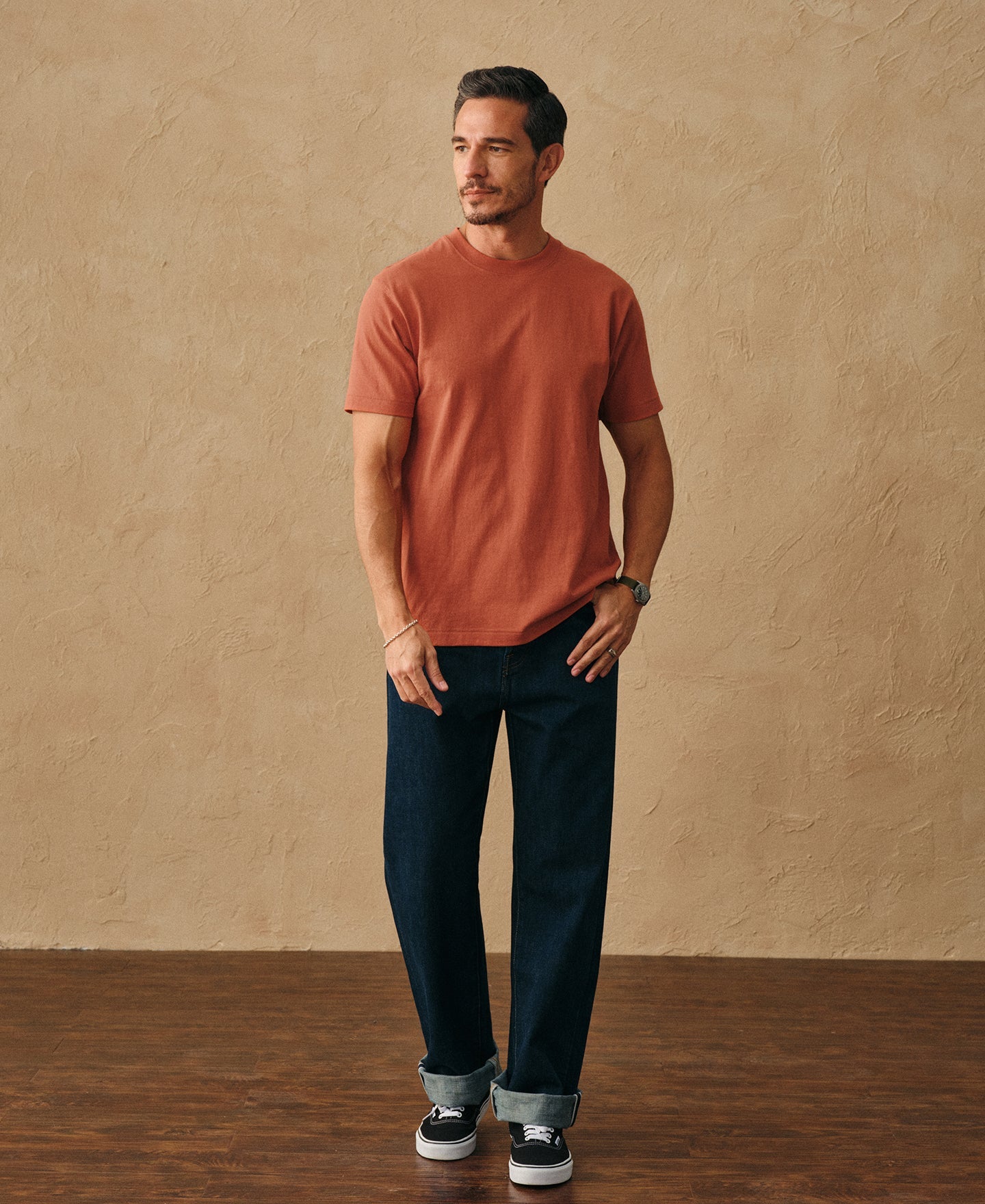 Regular Fit Heavyweight Tubular Jersey T-Shirt - Orange