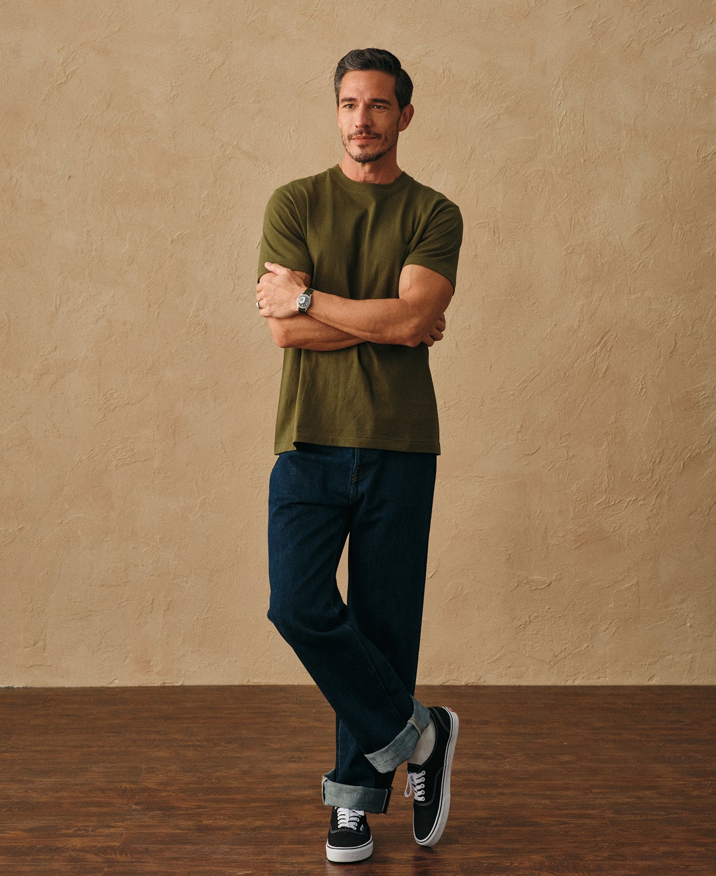 Regular Fit Heavyweight Tubular Jersey T-Shirt - Olive
