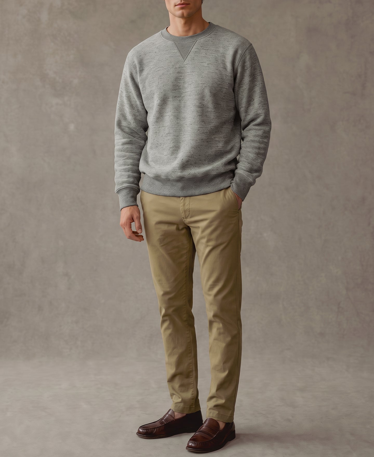 Heavyweight Double V-Gusset Tubular Sweatshirt - Heather Gray