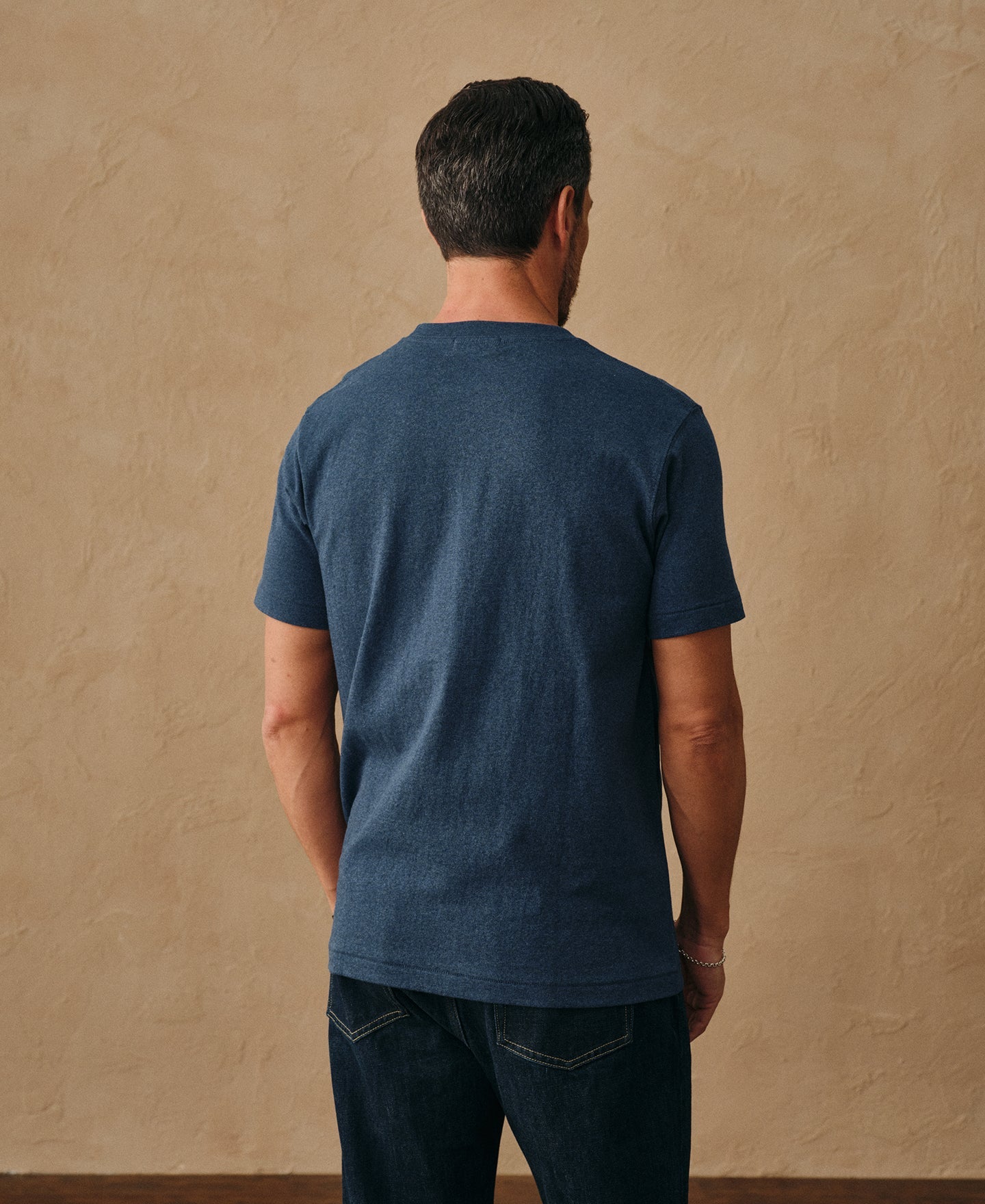 Regular Fit Heavyweight Tubular Jersey T-Shirt - Denim Blue