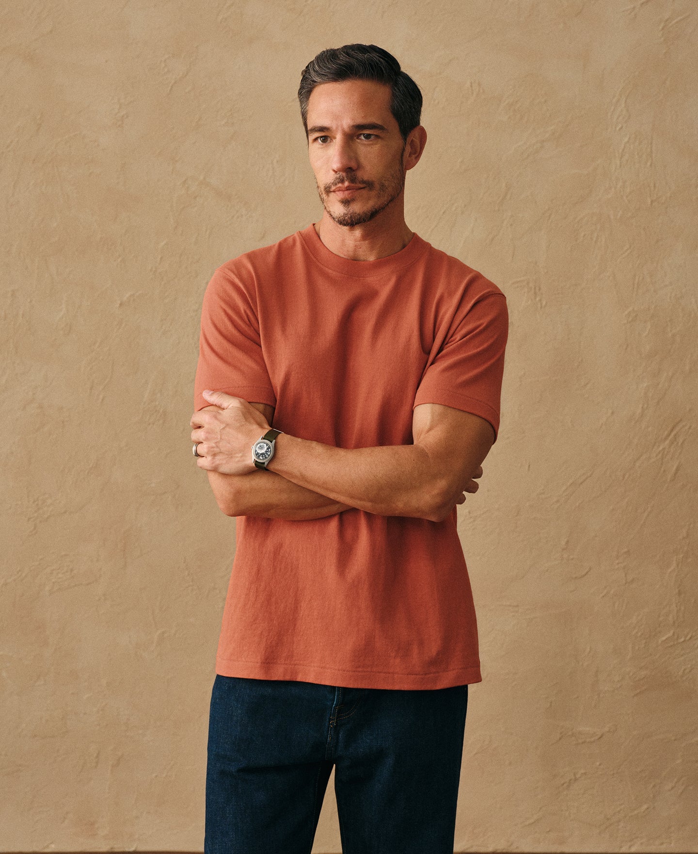 Regular Fit Heavyweight Tubular Jersey T-Shirt - Orange
