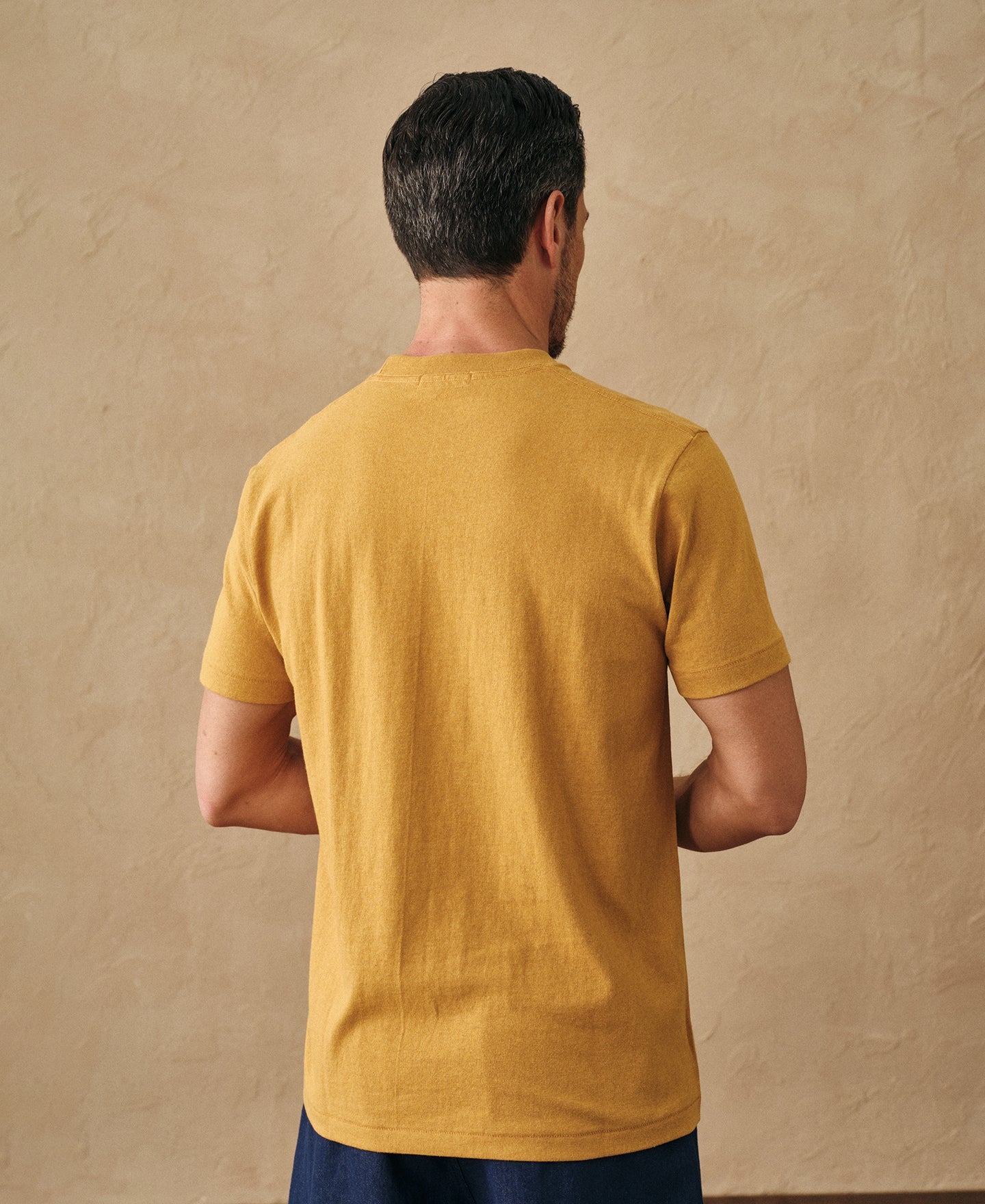 Regular Fit Heavyweight Tubular Jersey T-Shirt - Mustard