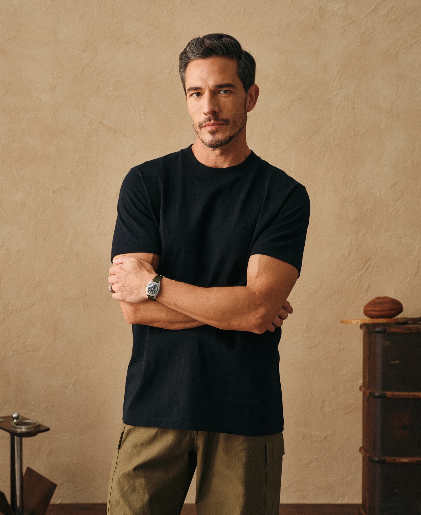 Regular Fit Heavyweight Tubular Jersey T-Shirt - Black