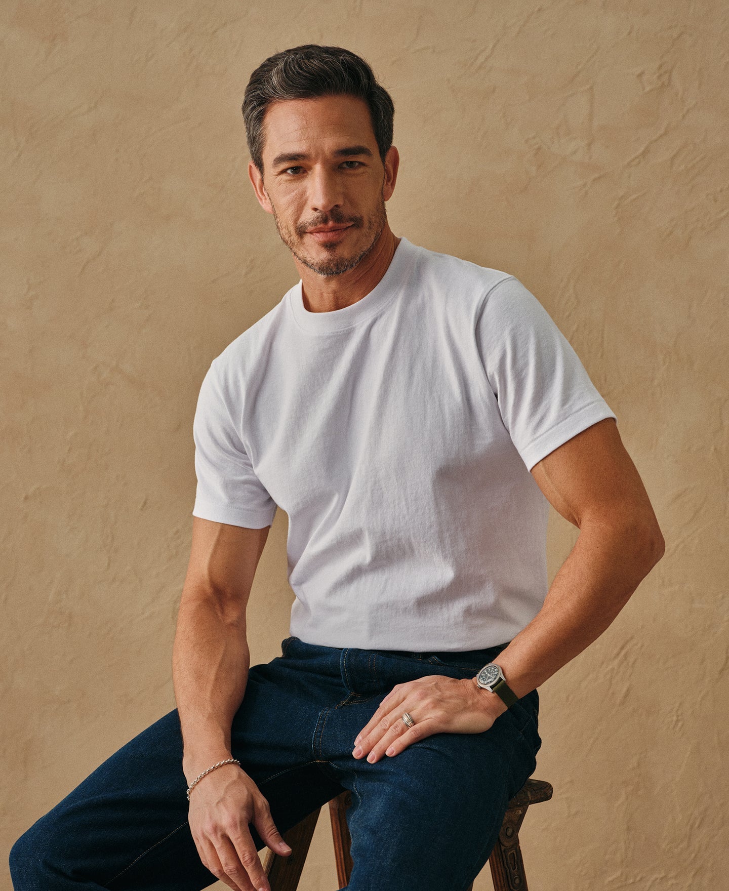 Regular Fit Heavyweight Tubular Jersey T-Shirt - White