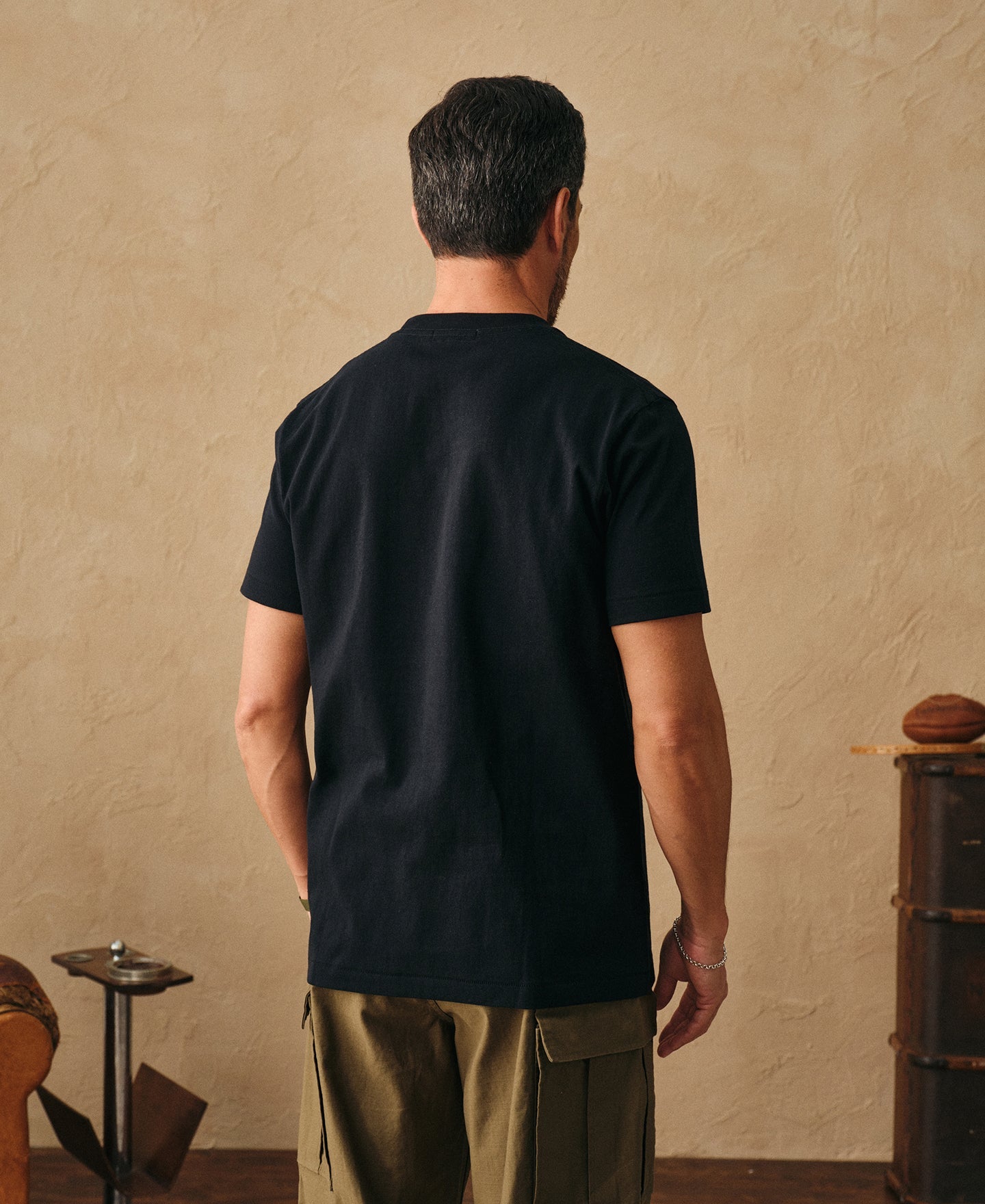 Regular Fit Heavyweight Tubular Jersey T-Shirt - Black