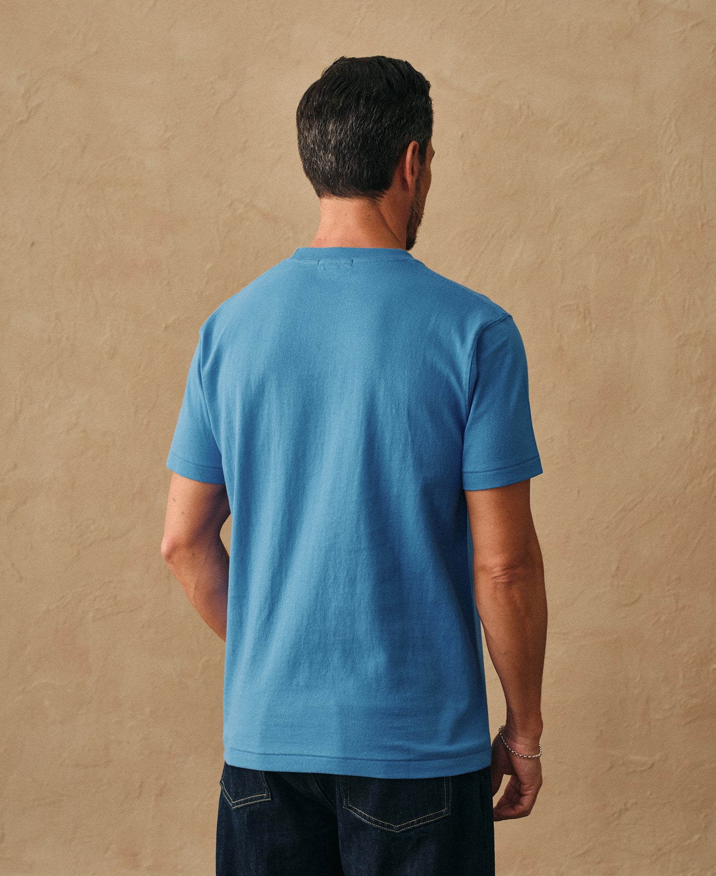 Regular Fit Heavyweight Tubular Jersey T-Shirt - Blue