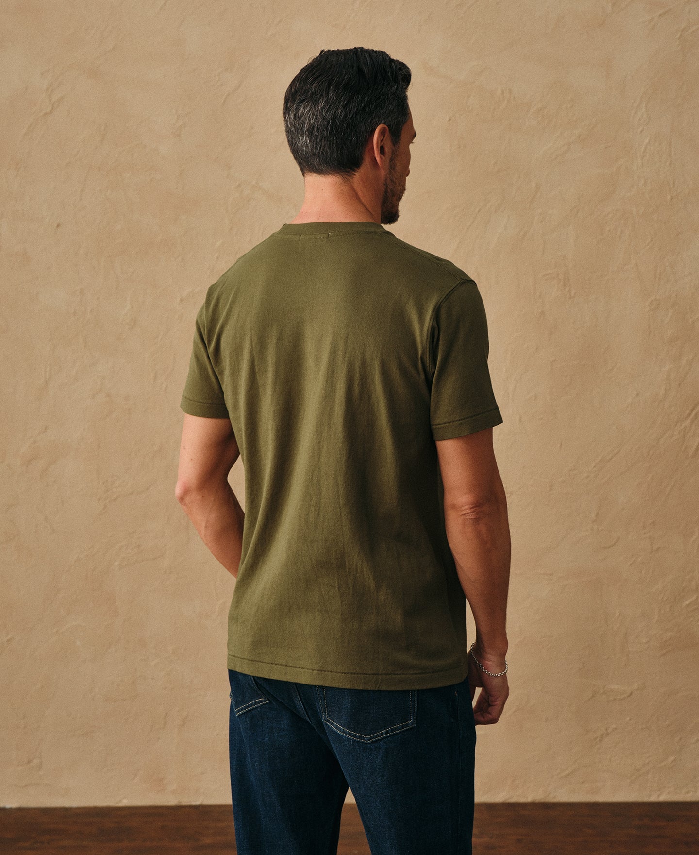 Regular Fit Heavyweight Tubular Jersey T-Shirt - Olive