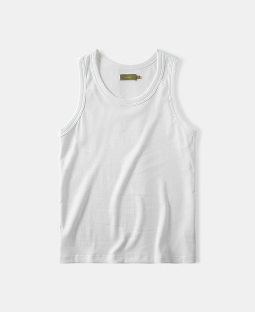 Cotton and Modal-Blend Tank Top - White