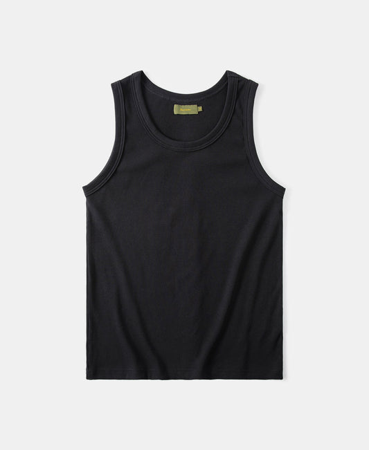 Cotton and Modal-Blend Tank Top - Black