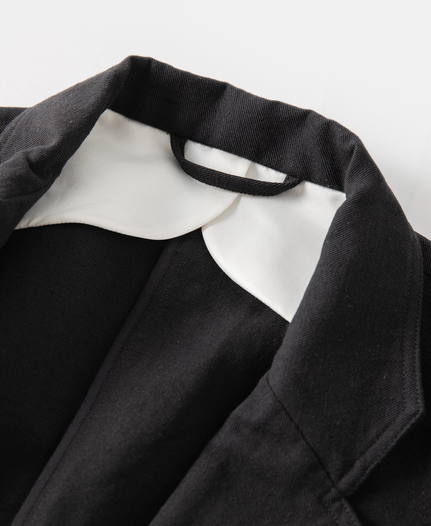 Textured Linen-Cotton Blend Sack Jacket – Black