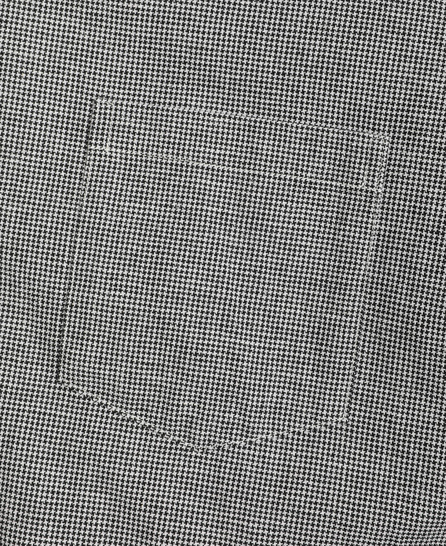 Lot 220A Cotton-Linen Blend Houndstooth Shirt - Black