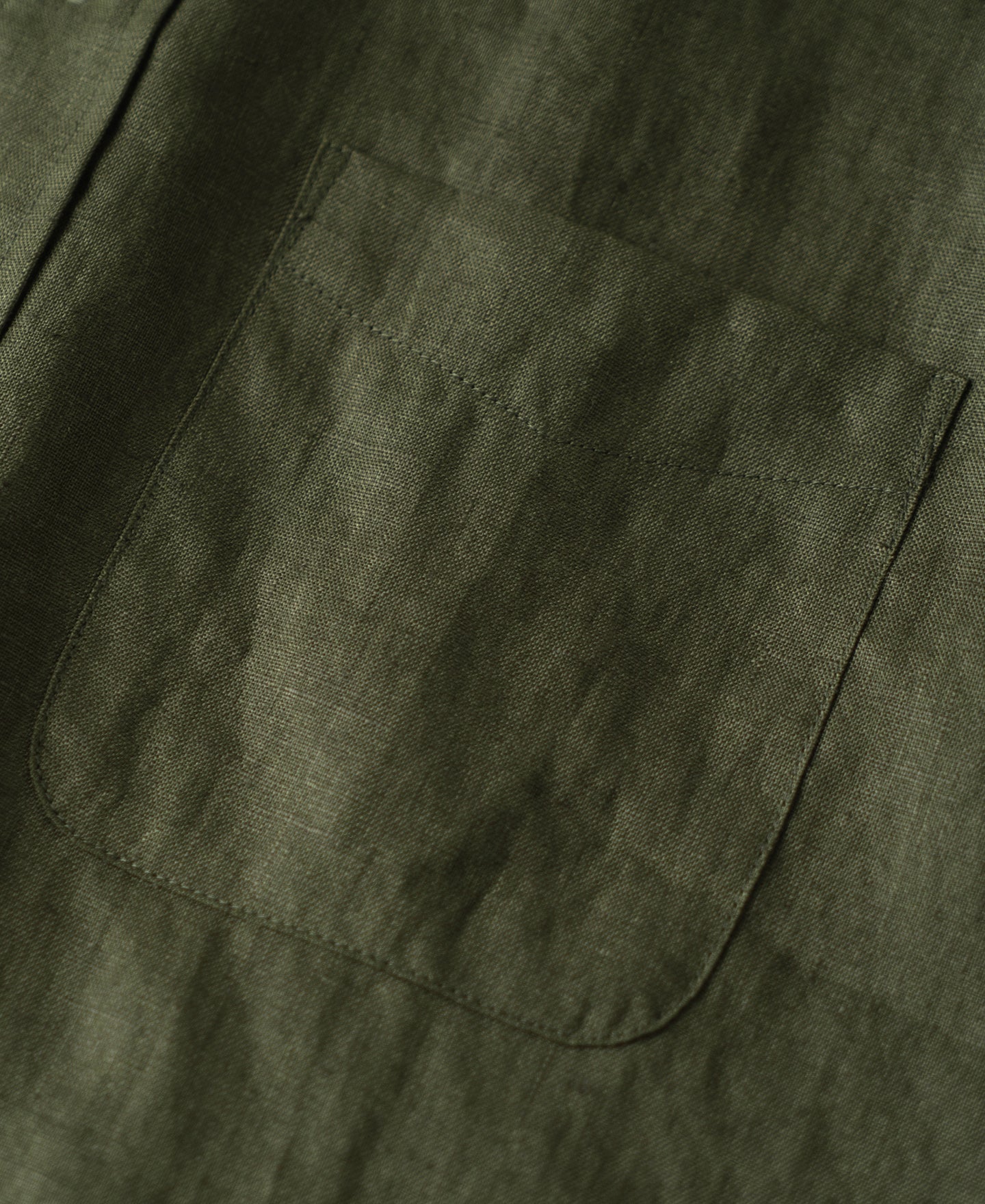 Lot 225 Long Sleeve Linen Button-Down Shirt - Dark Olive