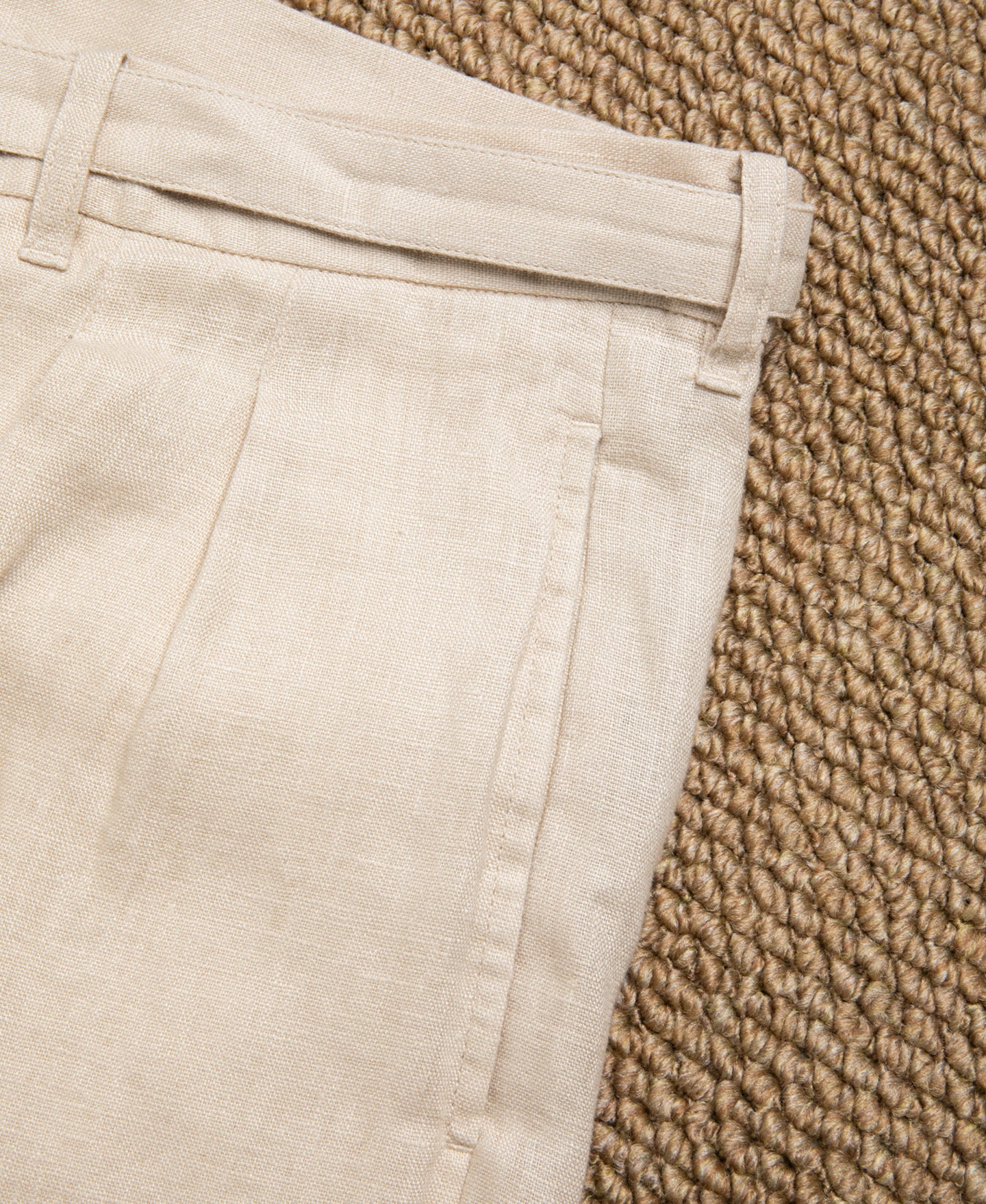 Lot 845 Linen Double Pleated Trousers - Apricot