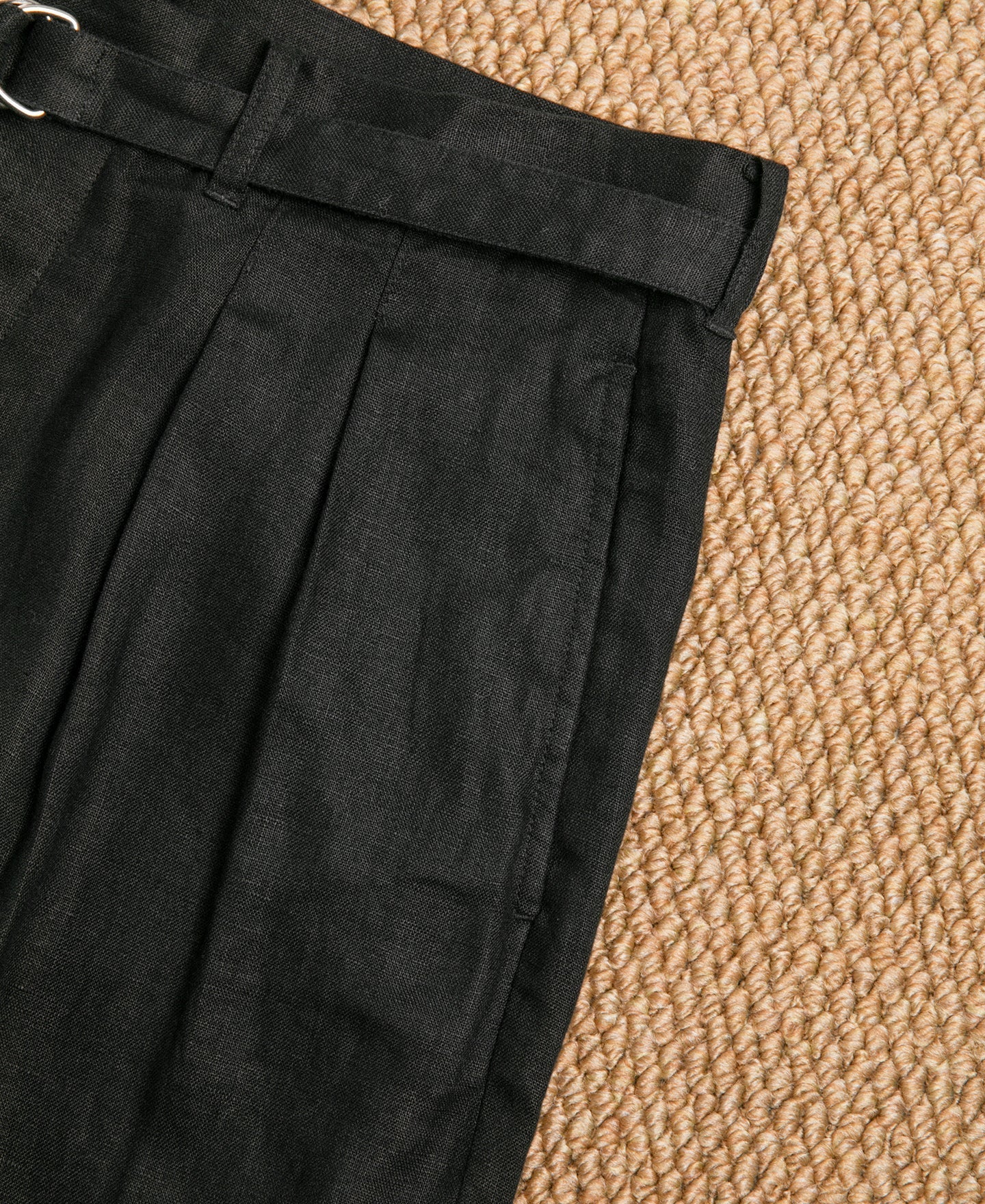 Lot 845 Linen Double Pleated Trousers - Black