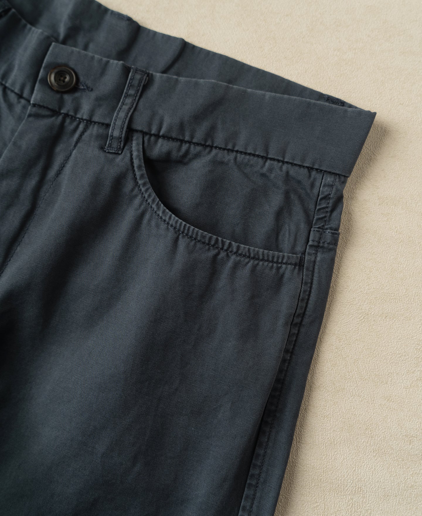 Vintage Washed Tapered 5-Pocket Pants - Navy