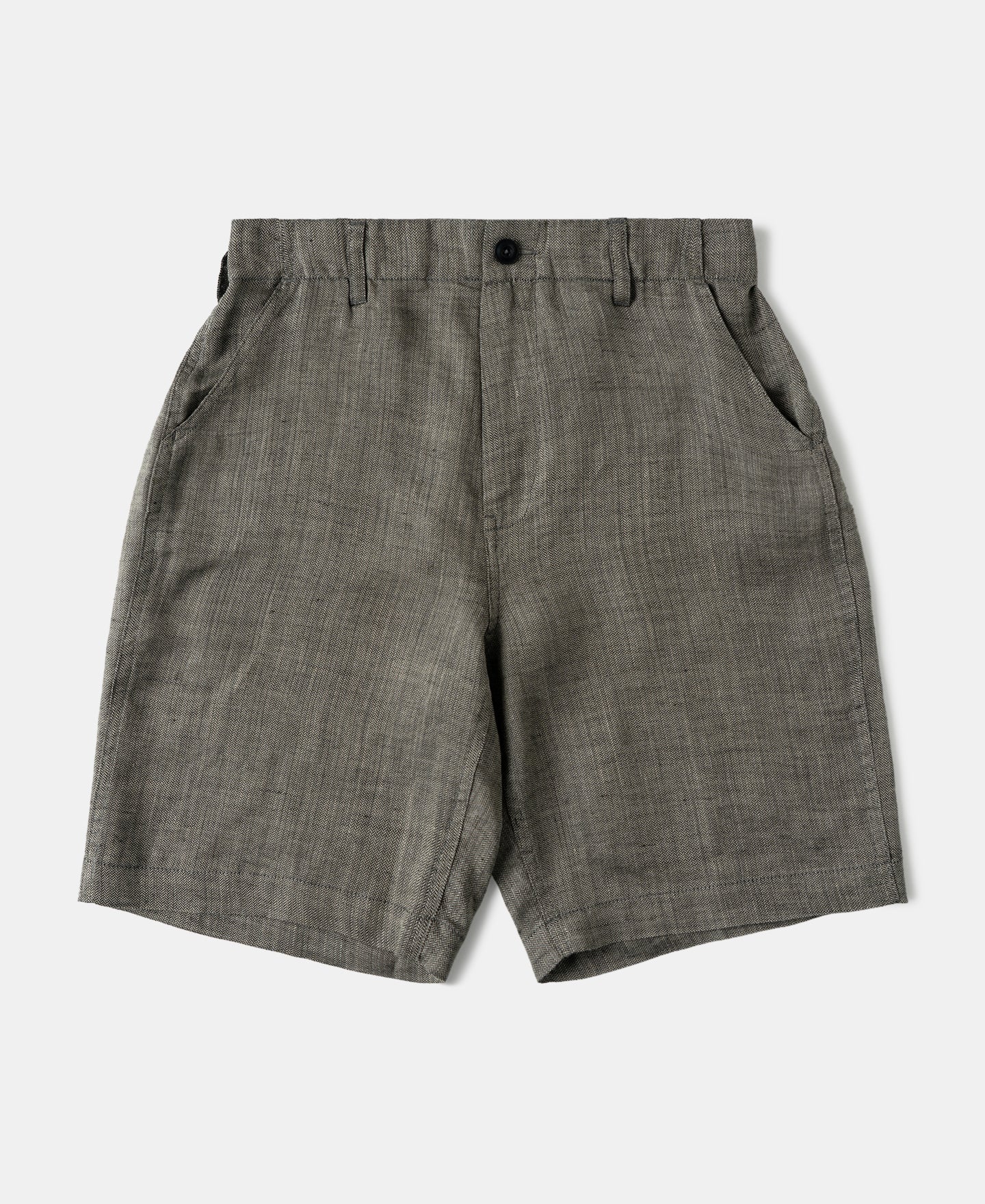 Relaxed Ramie Herringbone Shorts