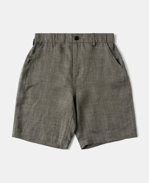 Relaxed Ramie Herringbone Shorts