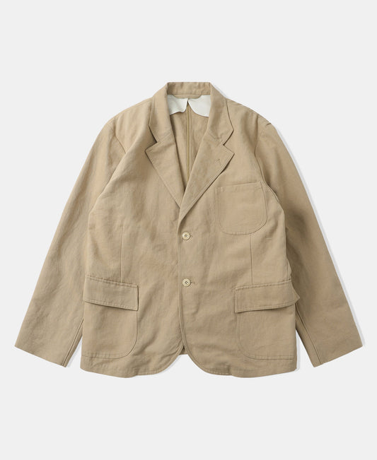 Textured Linen-Cotton Blend Sack Jacket – Khaki
