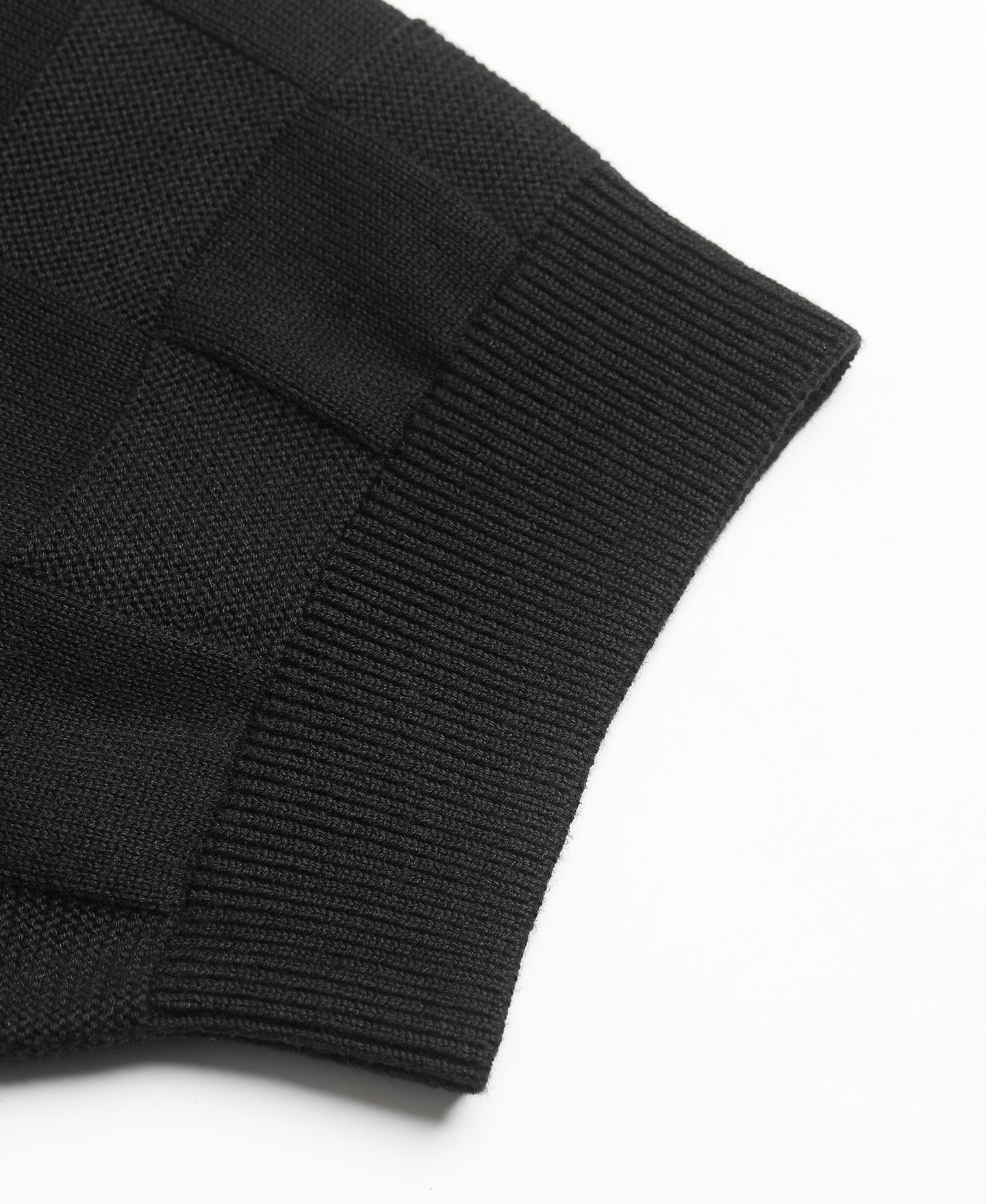 Lot 927 Retro Checker Knit Cotton Crewneck T-Shirt - Black
