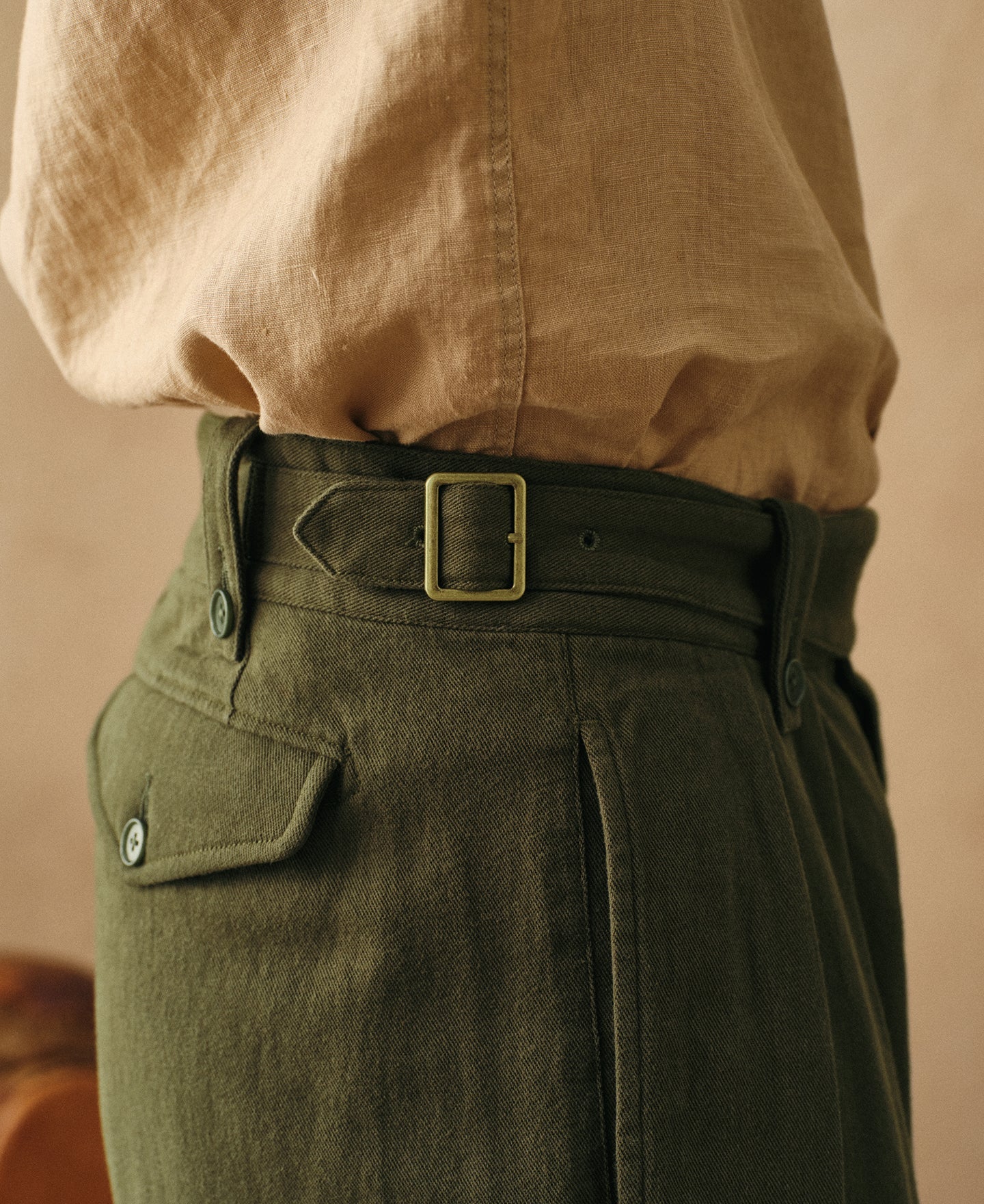 British Army Cotton-Linen Gurkha Shorts - Olive