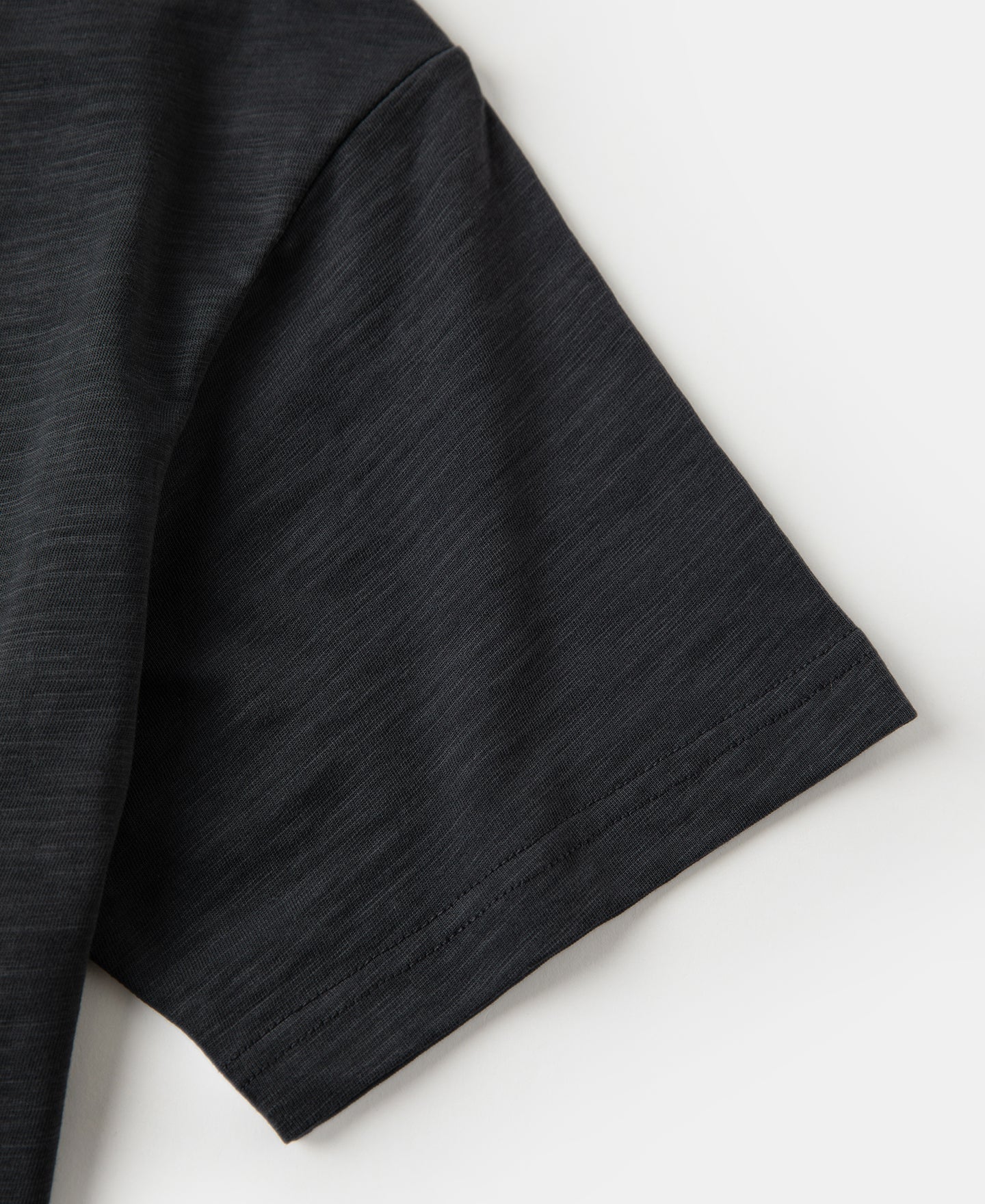 Heavyweight Slub Cotton Short Sleeve T-Shirt - Dark Gray