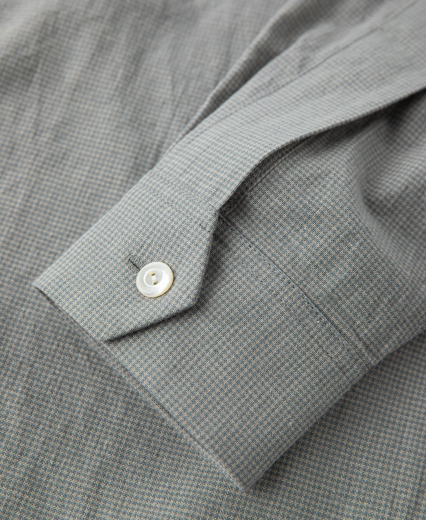 Lot 220A Cotton-Linen Blend Houndstooth Shirt - Green