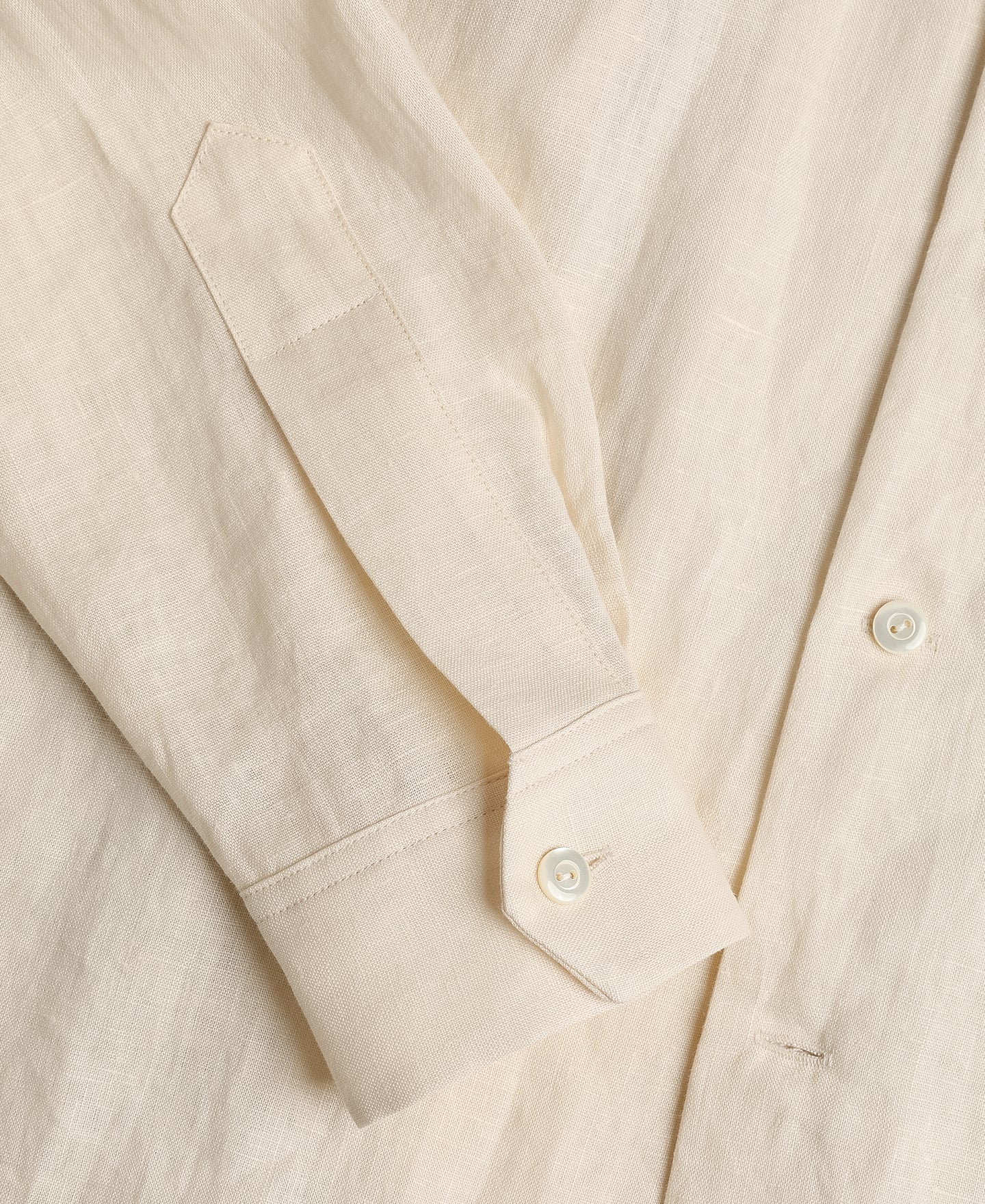 Lot 220A Cuban Collar Linen Shirt - Apricot