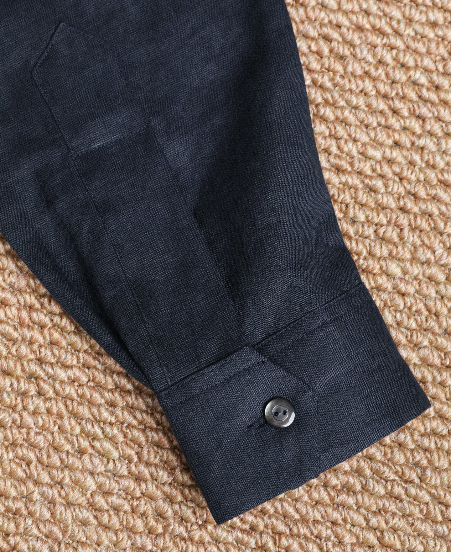 Lot 220A Cuban Collar Linen Shirt - Indigo