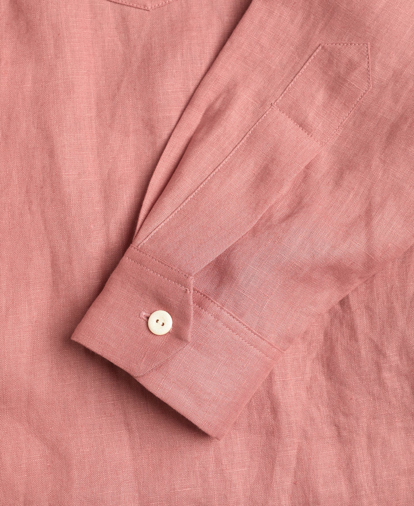 Lot 220A Cuban Collar Linen Shirt - Pink