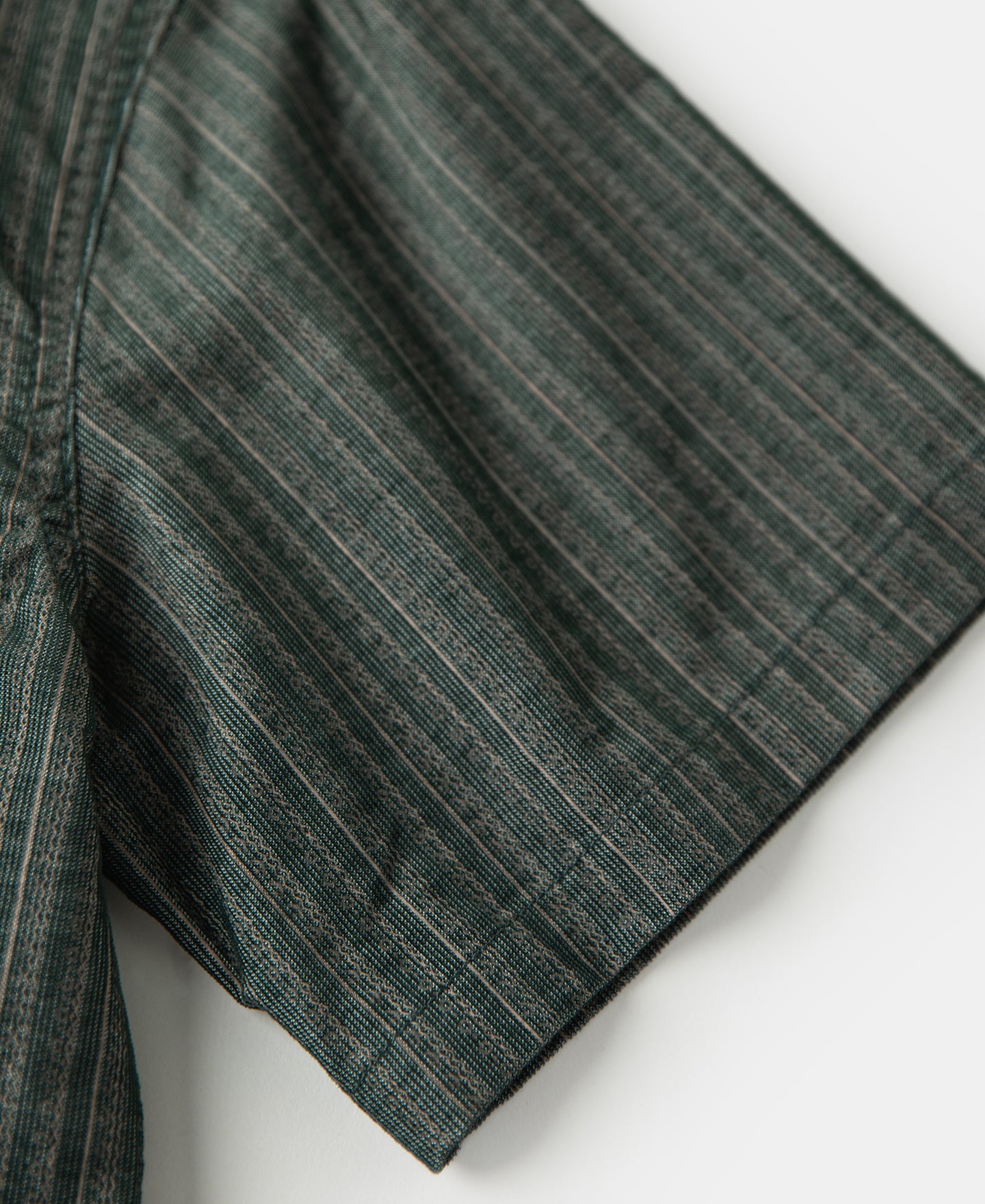 Textured Retro Stripe Cotton Blend Shirt