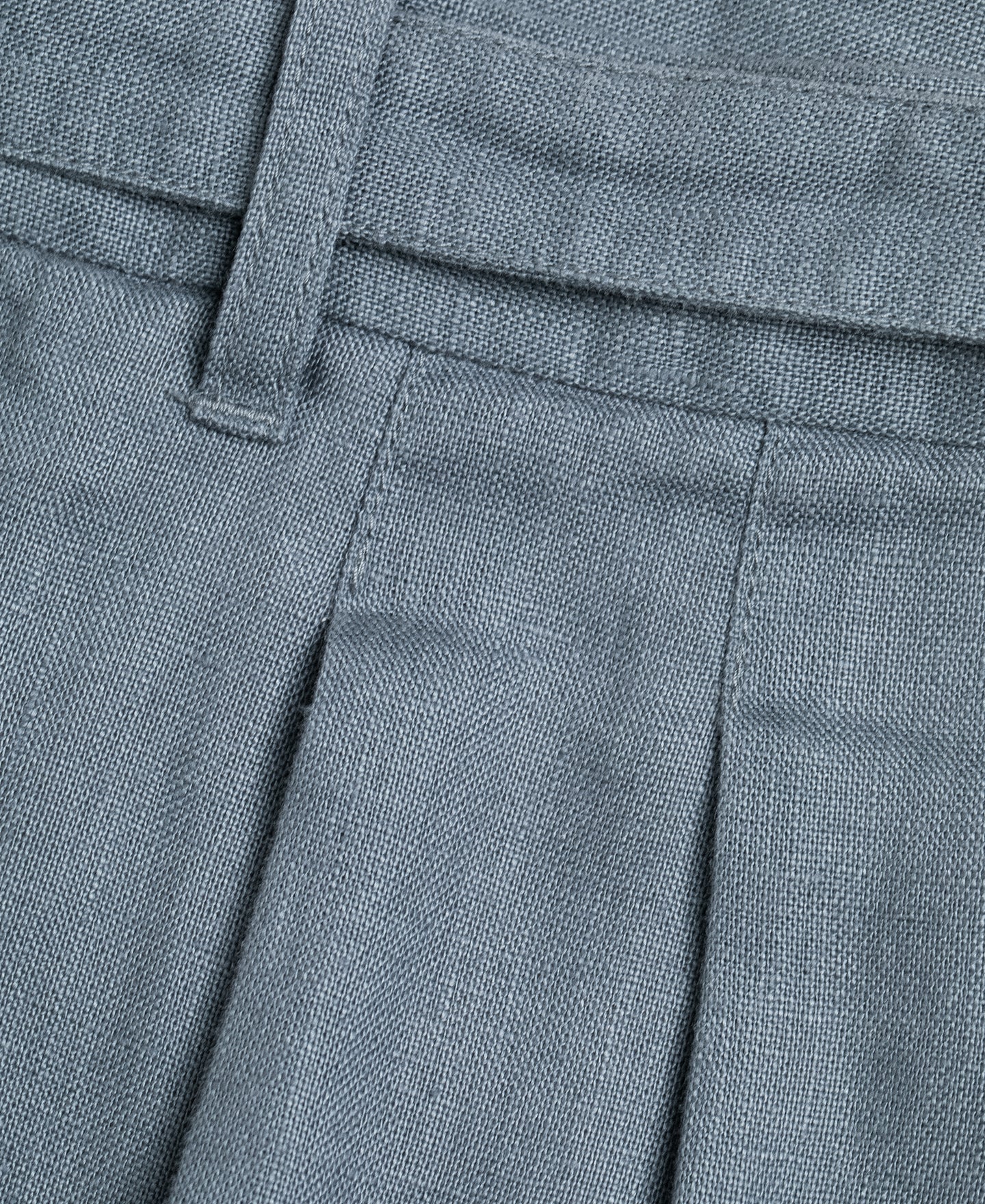 Lot 845 Linen Double Pleated Trousers - Gray Blue