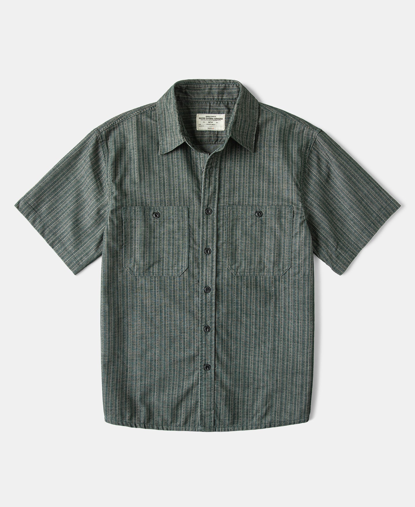 Textured Retro Stripe Cotton Blend Shirt