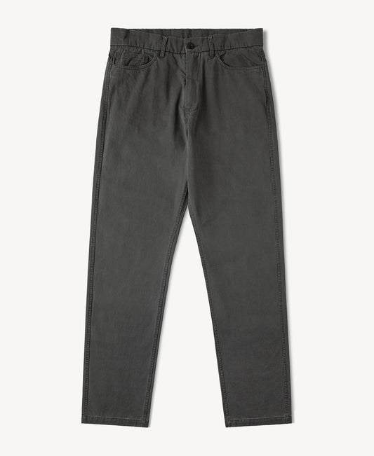 Vintage Washed Tapered 5-Pocket Pants - Dark Gray