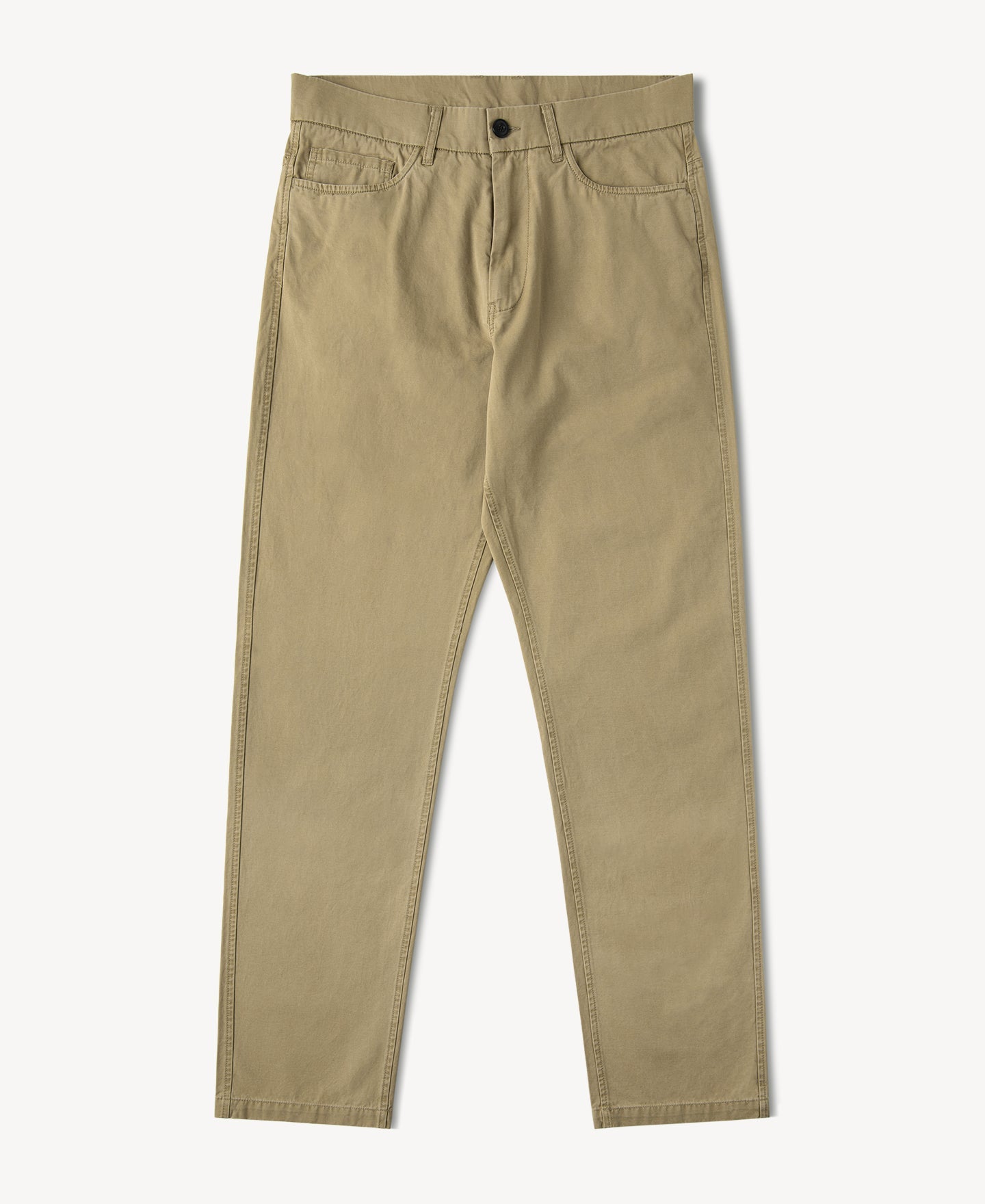 Vintage Washed Tapered 5-Pocket Pants - Khaki