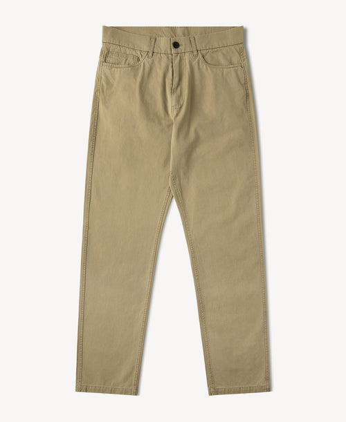 Vintage Washed Tapered 5-Pocket Pants - Khaki