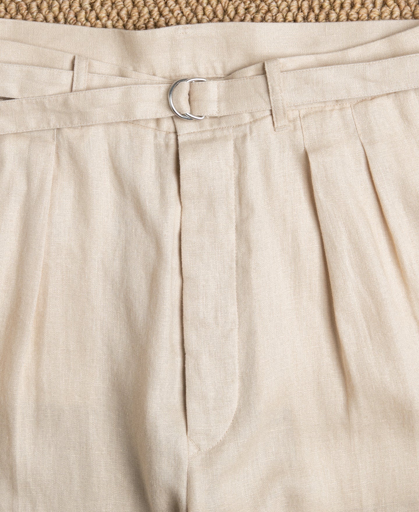 Lot 845 Linen Double Pleated Trousers - Apricot