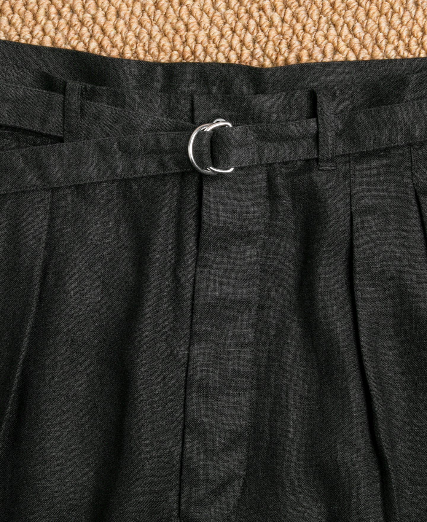 Lot 845 Linen Double Pleated Trousers - Black